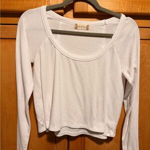 Altar’d State White Long Sleeve Crop Top